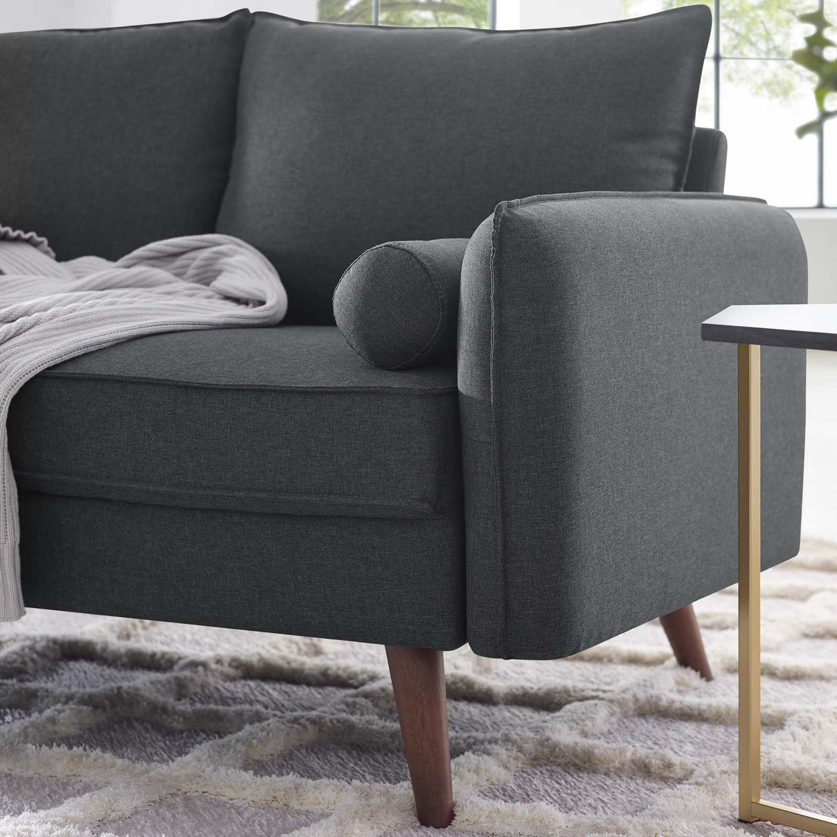 Revive Upholstered Fabric Loveseat - BUILDMYPLACE