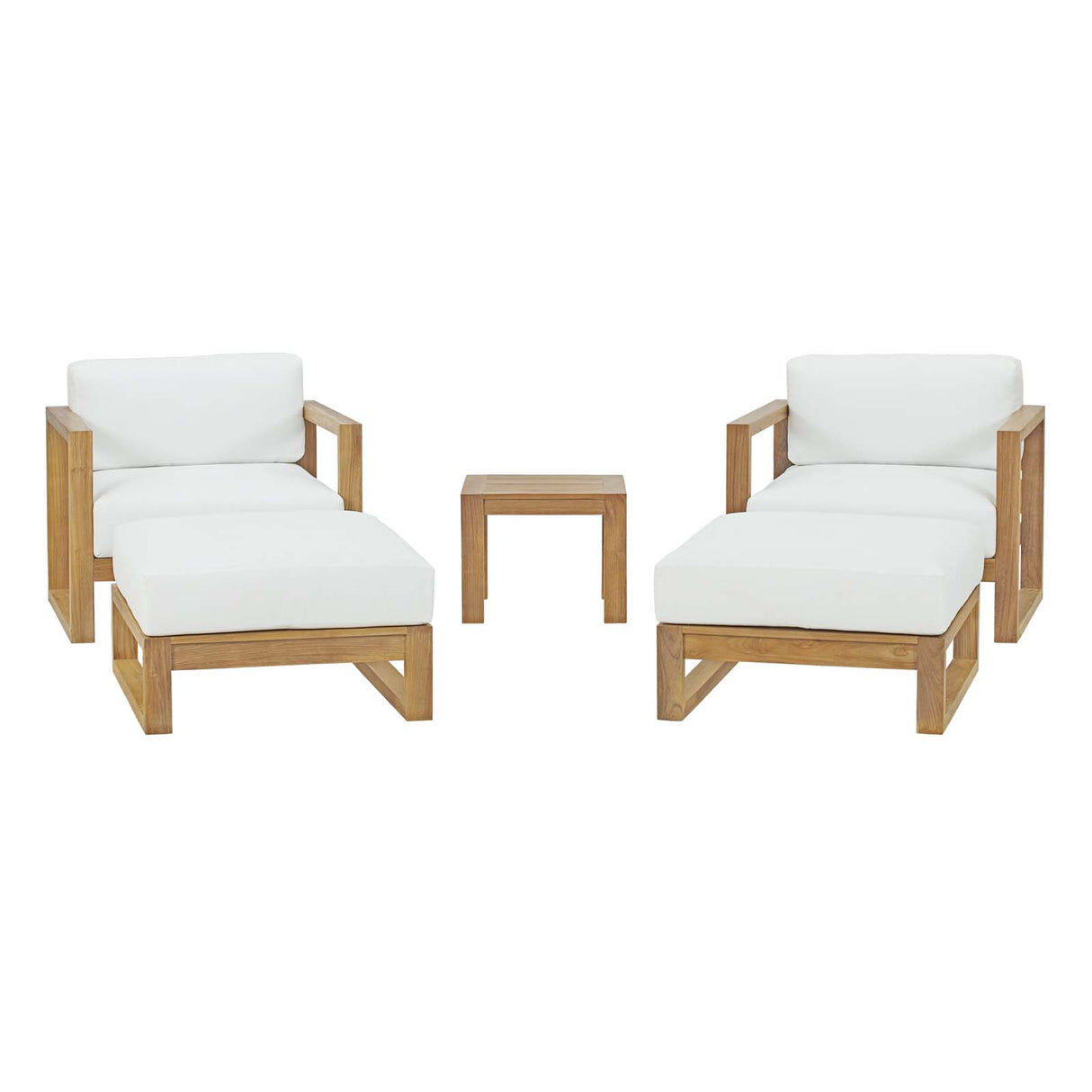 Upland 5 Piece Outdoor Patio Teak Set - BUILDMYPLACE