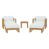 Upland 5 Piece Outdoor Patio Teak Set - BUILDMYPLACE
