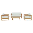 Upland 4 Piece Outdoor Patio Teak Set - BUILDMYPLACE