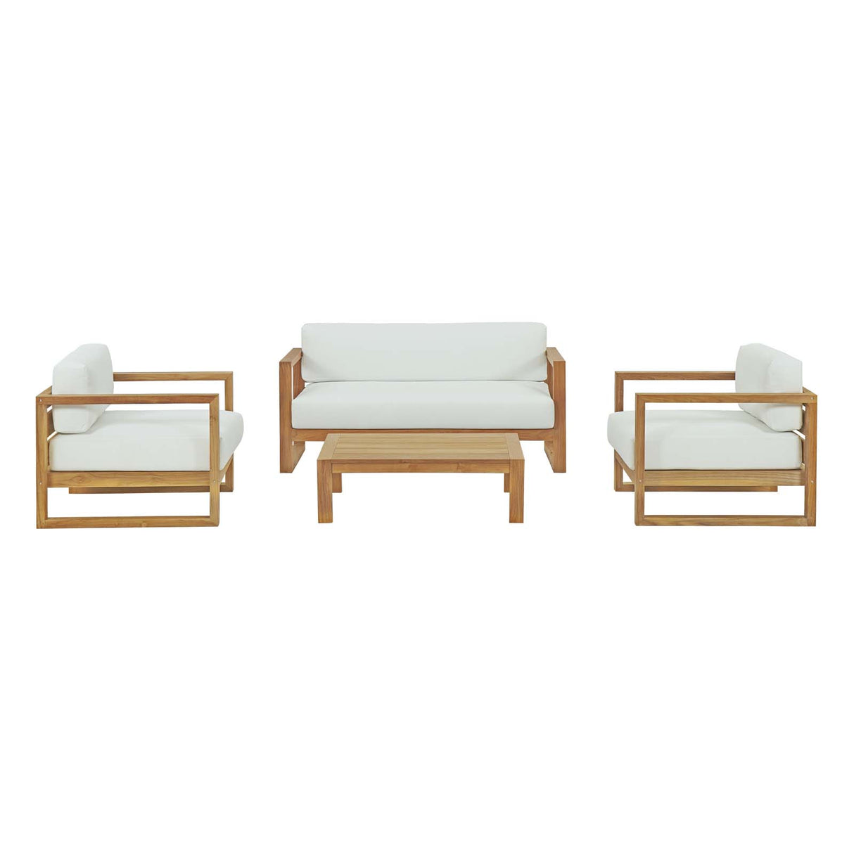Upland 4 Piece Outdoor Patio Teak Set - BUILDMYPLACE