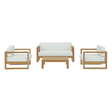 Upland 4 Piece Outdoor Patio Teak Set - BUILDMYPLACE