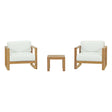 Upland 3 Piece  2 Seater Outdoor Patio Teak Set With Upland Side Table - BUILDMYPLACE