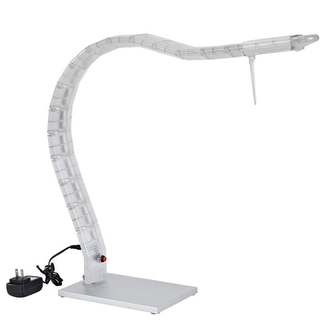 Inspect LED Light Table Lamp W/ Dimmer - 36" x 25" x 25" - Flexible Metal Arm, White - BUILDMYPLACE