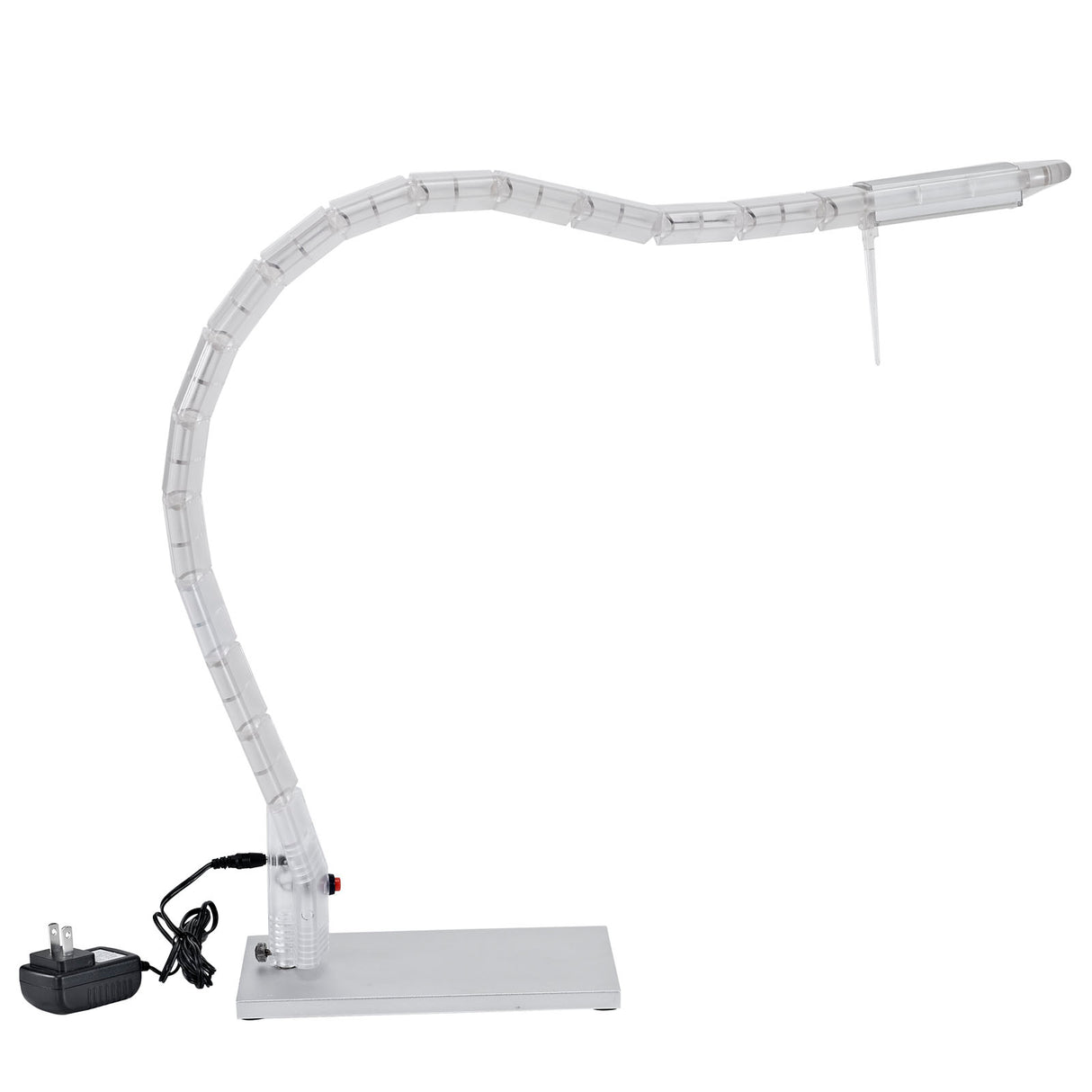 Inspect LED Light Table Lamp W/ Dimmer - 36" x 25" x 25" - Flexible Metal Arm, White - BUILDMYPLACE