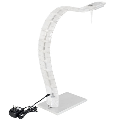 Inspect LED Light Table Lamp W/ Dimmer - 36" x 25" x 25" - Flexible Metal Arm, White - BUILDMYPLACE