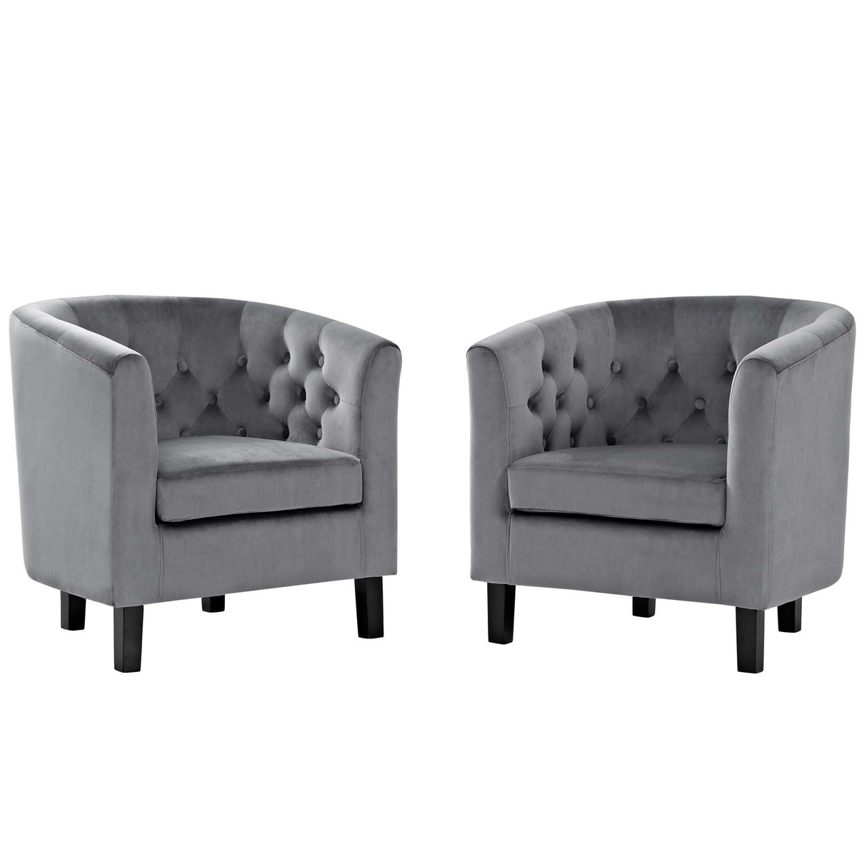 Modern Prospect Tufted Upholstered Velvet 2 Set Sofa - Mid Century Modern Accent ArmChair