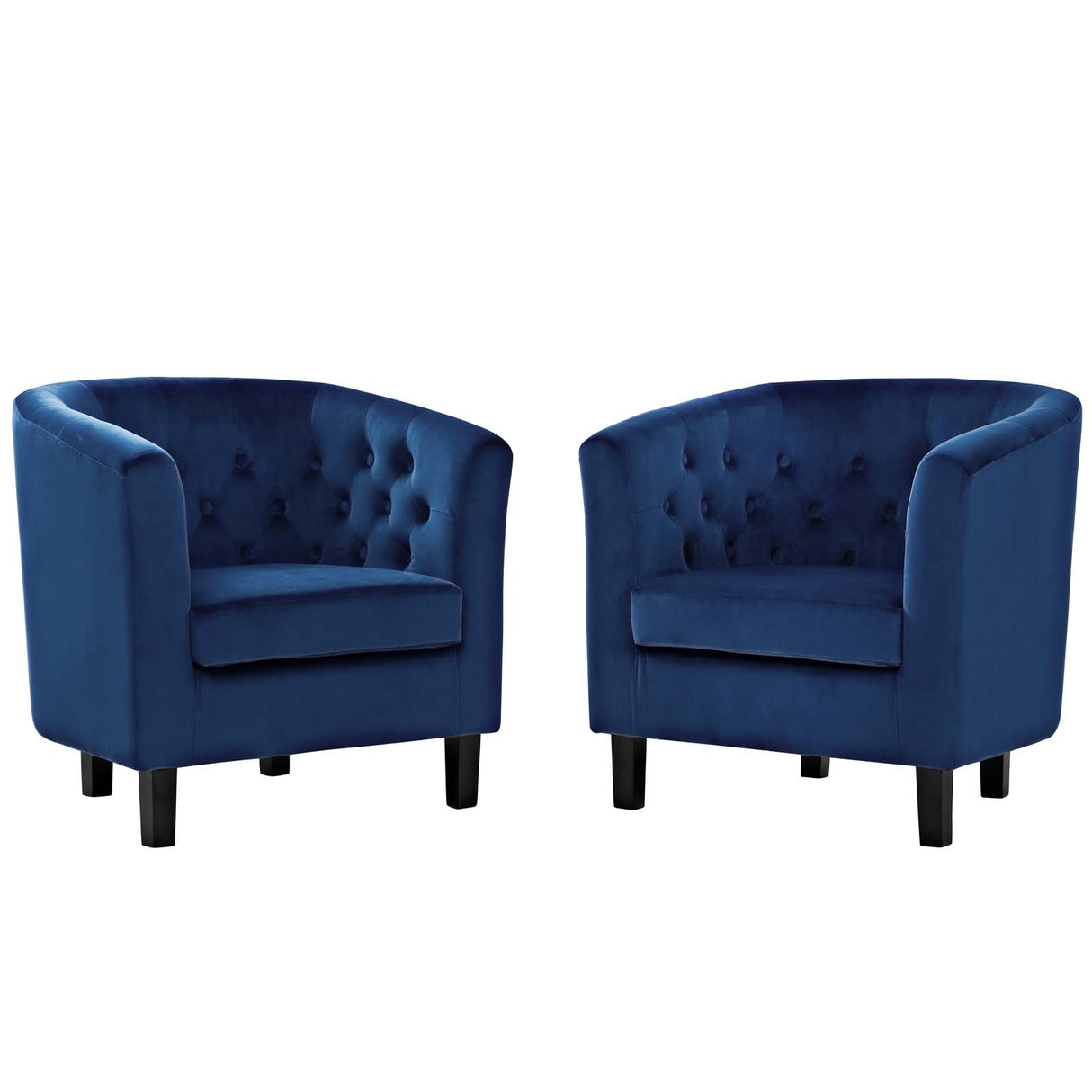 Modern Prospect Tufted Upholstered Velvet 2 Set Sofa - Mid Century Modern Accent ArmChair