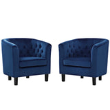 Modern Prospect Tufted Upholstered Velvet 2 Set Sofa - Mid Century Modern Accent ArmChair