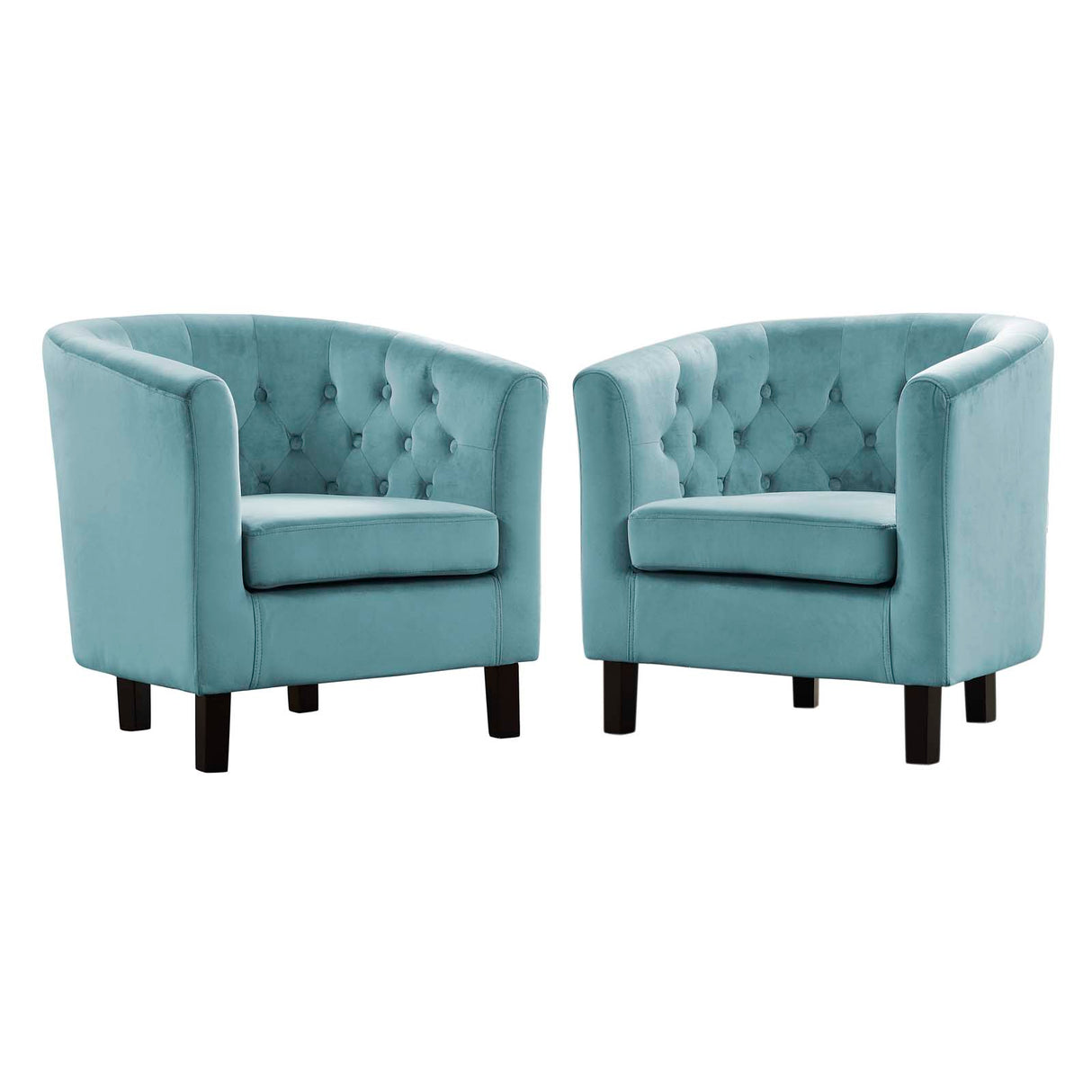 Modern Prospect Tufted Upholstered Velvet 2 Set Sofa - Mid Century Modern Accent ArmChair