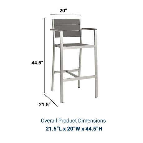 Shore Bar Stool Outdoor Patio Aluminum Set Of 2 - BUILDMYPLACE