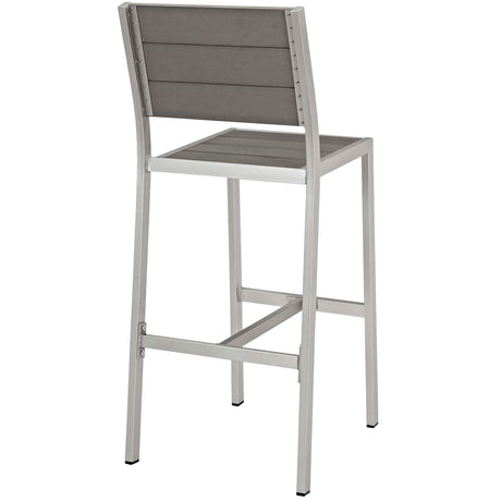 Shore Armless Bar Stool Outdoor Patio Aluminum Set Of 2 - BUILDMYPLACE