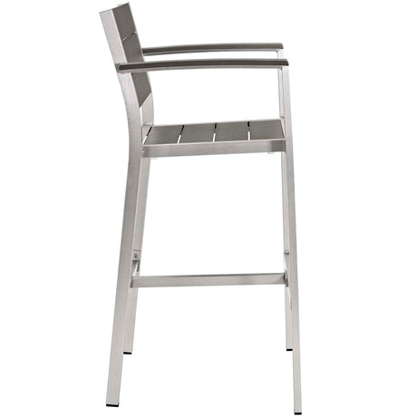 Shore 3 Piece Outdoor Patio Aluminum Outdoor Pub Set With Bar Table - BUILDMYPLACE
