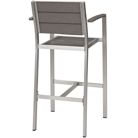 Shore 3 Piece Outdoor Patio Aluminum Outdoor Pub Set With Bar Table - BUILDMYPLACE
