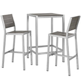 Shore 3 Piece  2 Seater Outdoor Patio Aluminum Outdoor Pub Set - BUILDMYPLACE