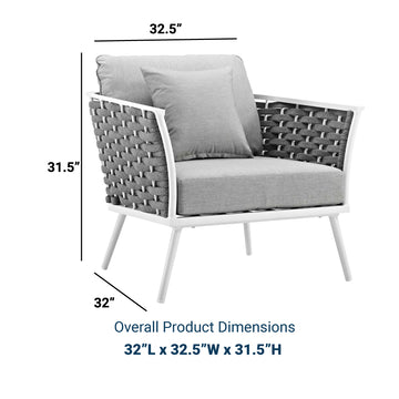 Stance Armchair Outdoor Patio Aluminum Set Of 2