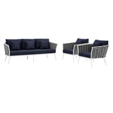 Stance 3 Piece Outdoor Patio Aluminum Sectional with Stance Sofa Set - BUILDMYPLACE