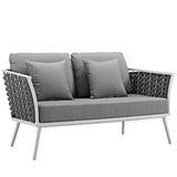 Stance 4 Piece Outdoor Patio Aluminum Sectional Sofa Set With Stance Loveseat - BUILDMYPLACE