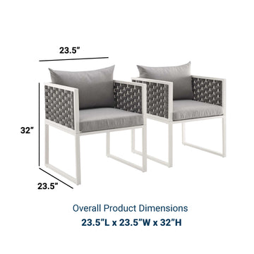 Stance Dining Armchair Outdoor Patio Aluminum