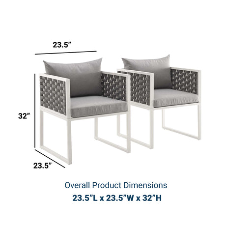Stance Dining Armchair Outdoor Patio Aluminum - BUILDMYPLACE