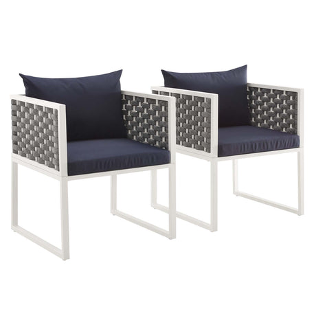 Stance Dining Armchair Outdoor Patio Aluminum - BUILDMYPLACE