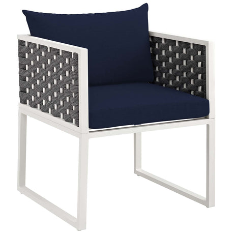 Stance 7 Piece Outdoor Patio Aluminum Dining Set - Polyserter Fabric Dining Room Table Sets - BUILDMYPLACE