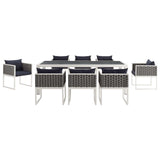 Stance 9 Piece Outdoor Patio Aluminum Dining Set - BUILDMYPLACE