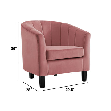Prospect Channel Tufted Performance Velvet Support Chair - Plush Foam Cushion Armchair