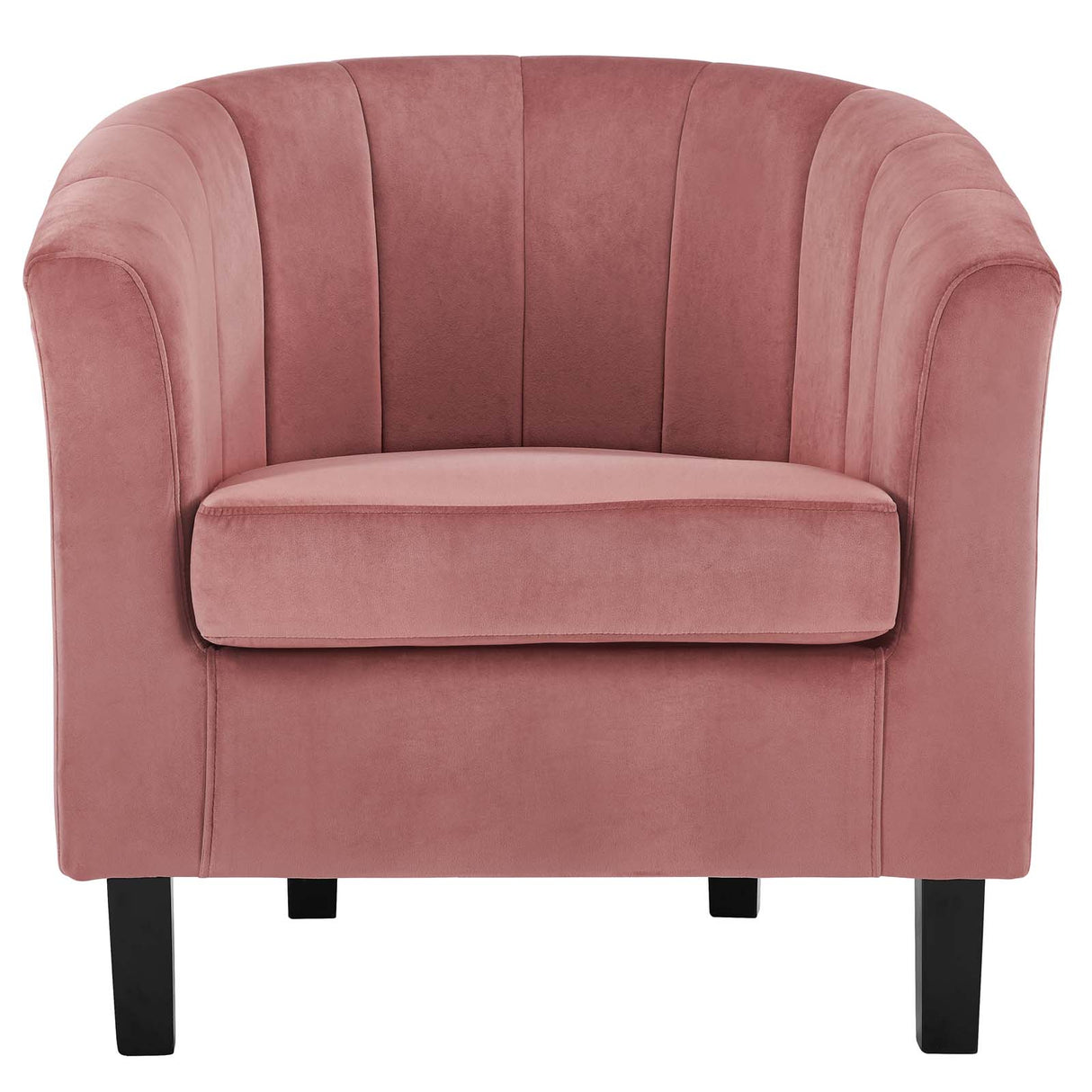 Prospect Channel Tufted Performance Velvet Support Chair - Plush Foam Cushion Armchair - BUILDMYPLACE