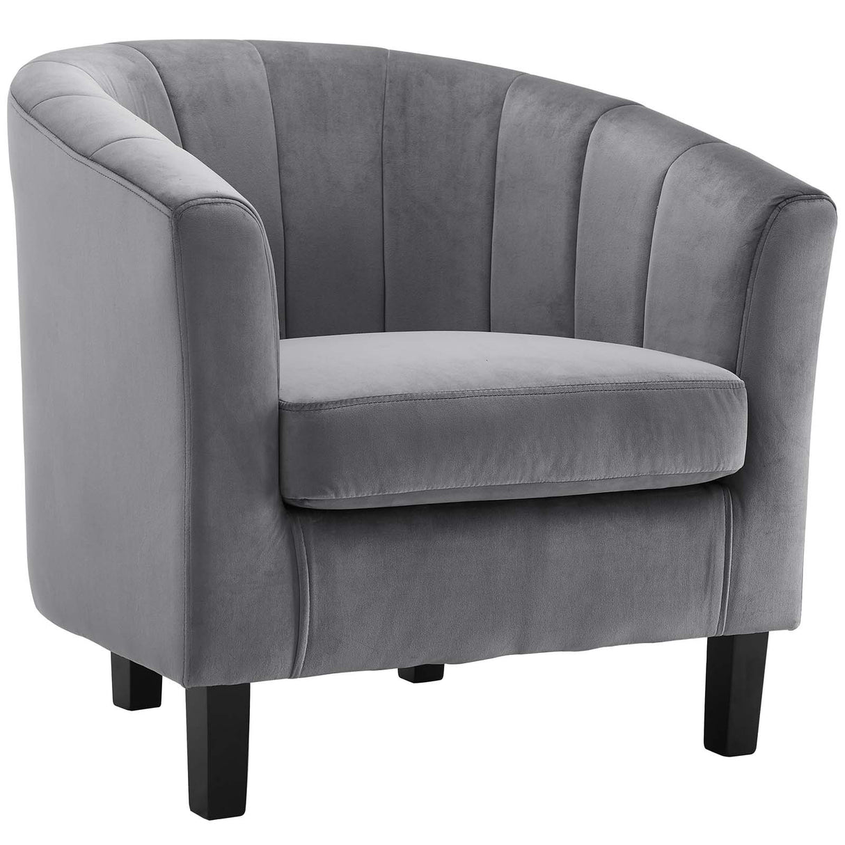 Prospect Channel Tufted Performance Velvet Support Chair - Plush Foam Cushion Armchair - BUILDMYPLACE