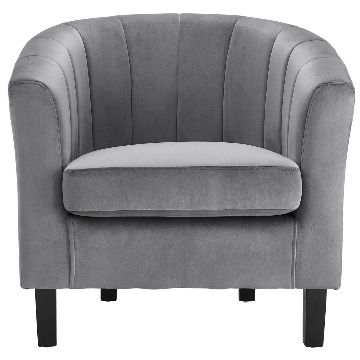 Prospect Channel Tufted Performance Velvet Support Chair - Plush Foam Cushion Armchair - BUILDMYPLACE