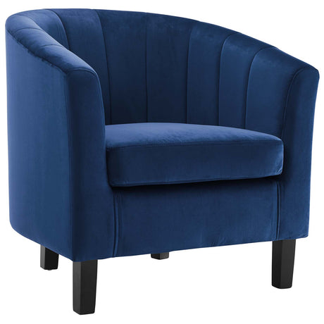 Prospect Channel Tufted Performance Velvet Support Chair - Plush Foam Cushion Armchair - BUILDMYPLACE