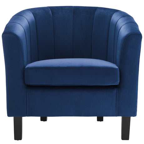 Prospect Channel Tufted Performance Velvet Support Chair - Plush Foam Cushion Armchair - BUILDMYPLACE