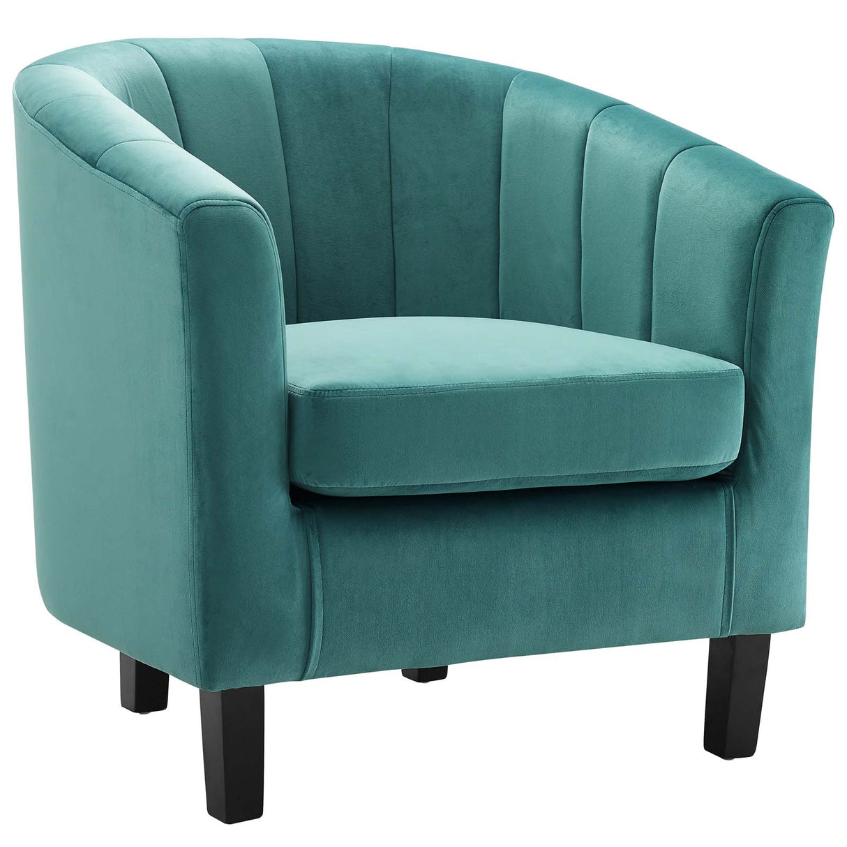 Prospect Channel Tufted Performance Velvet Support Chair - Plush Foam Cushion Armchair - BUILDMYPLACE