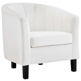 Prospect Channel Tufted Performance Velvet Support Chair - Plush Foam Cushion Armchair - BUILDMYPLACE