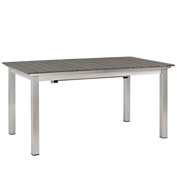 Shore Outdoor Patio Aluminum Outdoor Dining Set With Extension Table