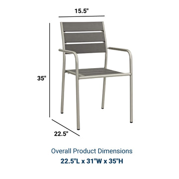 Shore Dining Chair Outdoor Patio Aluminum Set Of 2
