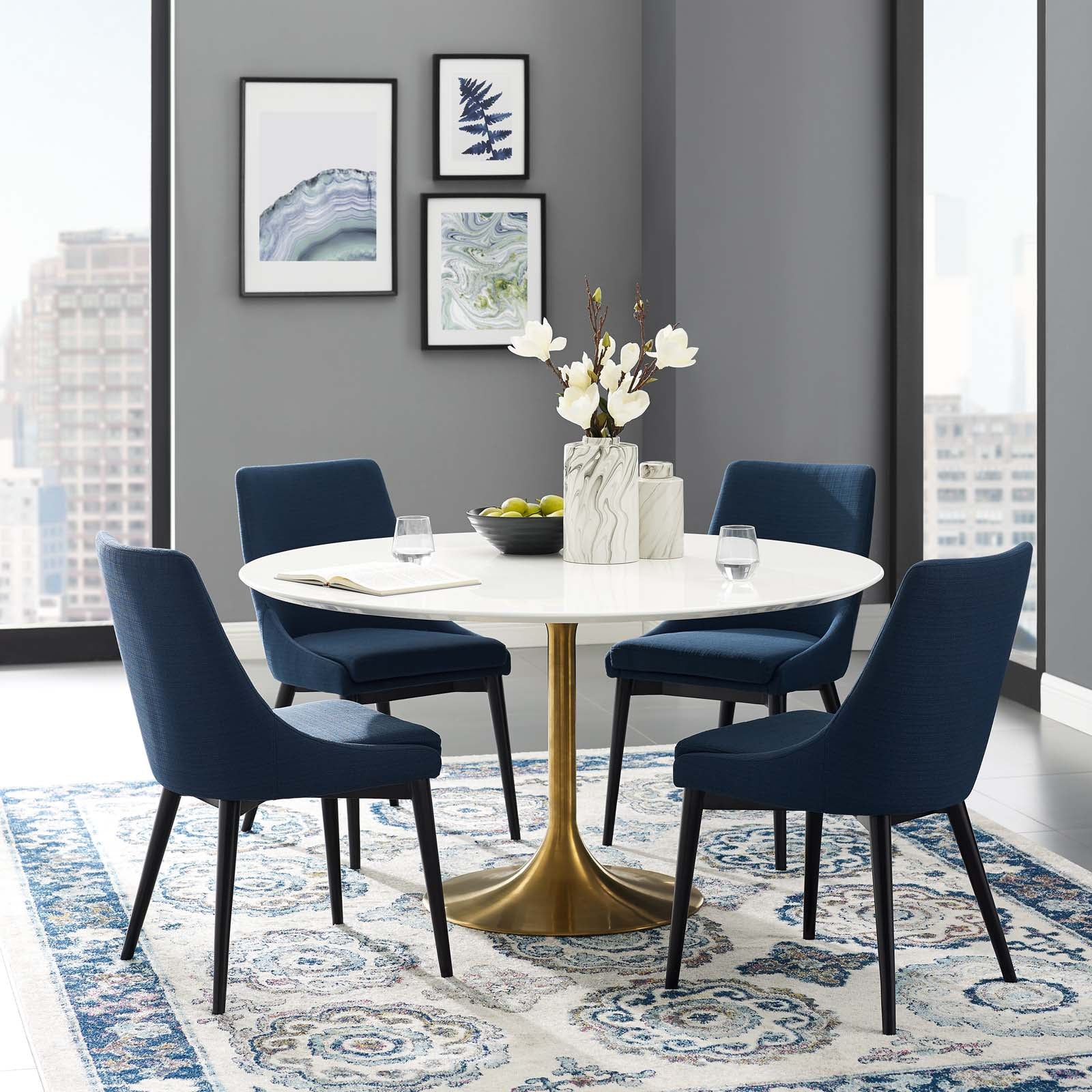 Lippa round deals dining table