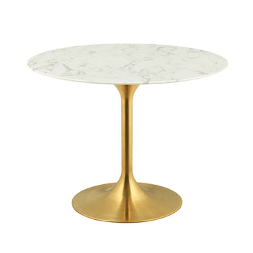 Lippa 40" Round Artificial Marble Dining Table - Ideal Indoor/Outdoor Patio Dining Table