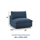 Occasional Commie Down Filled Overstuffed Armless Chair - Clean - Lined Modern Chair - BUILDMYPLACE