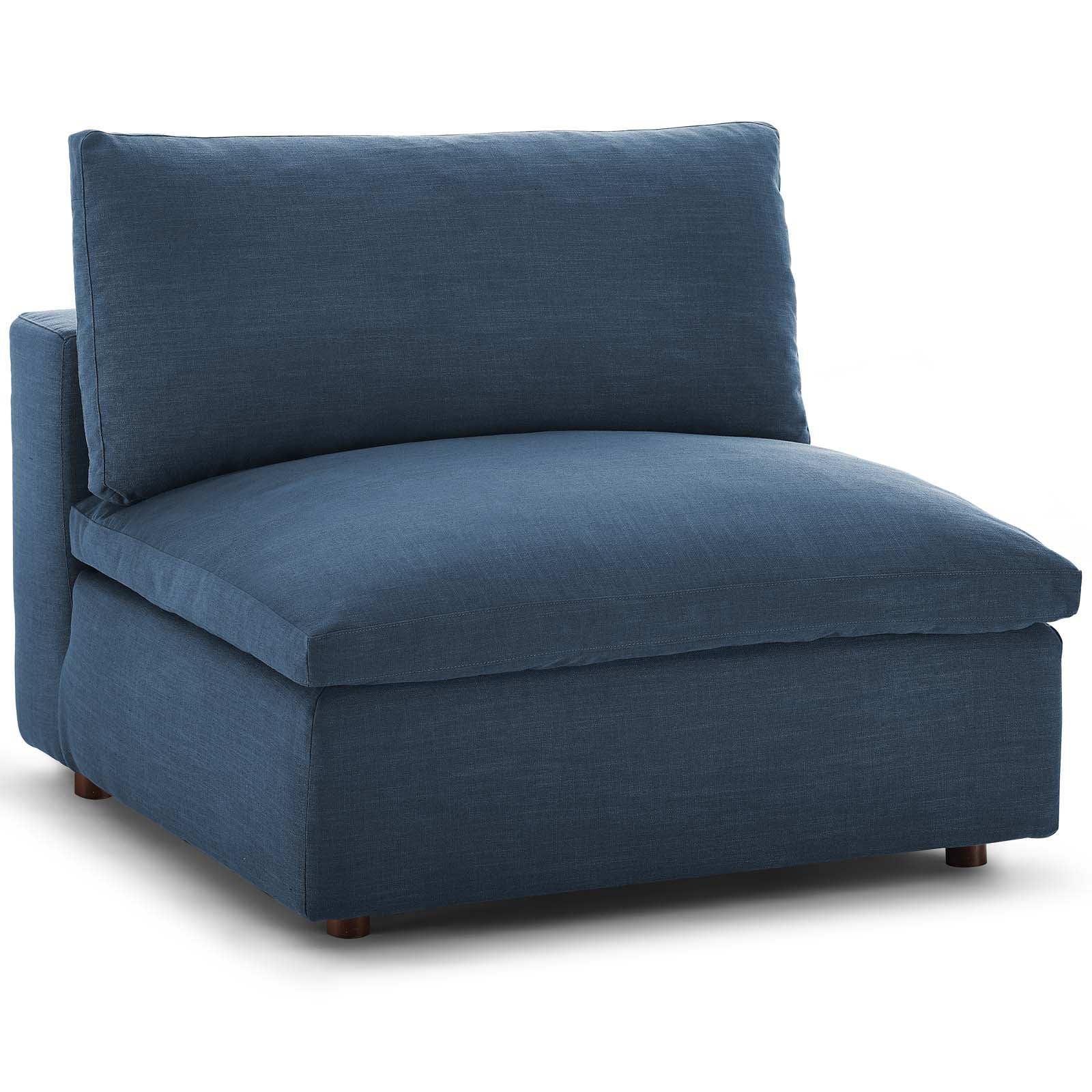 Occasional Commie Down Filled Overstuffed Armless Chair - Clean - Lined Modern Chair