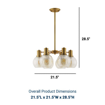 Contemporary Modern Resound Pendant Chandelier - Brown - Amber Glass/Brass Pendant