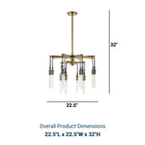 Industrial Antique Brass Resolve Pendant Chandelier - Yellow - 220V - UL Listed - BUILDMYPLACE