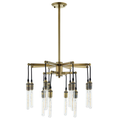 Industrial Antique Brass Resolve Pendant Chandelier - Yellow - 220V - UL Listed - BUILDMYPLACE