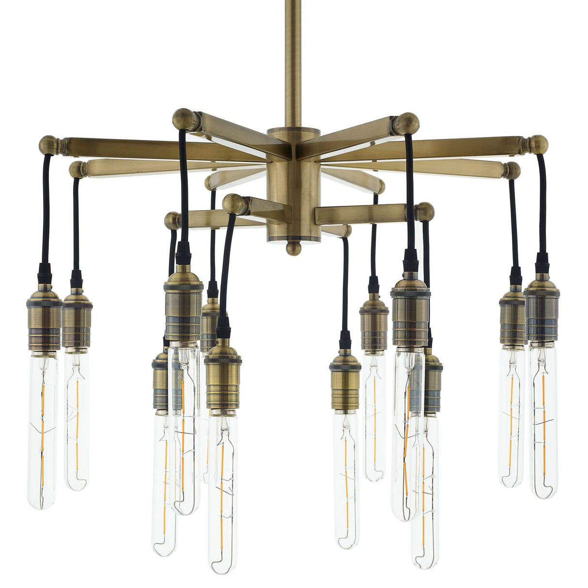 Industrial Antique Brass Resolve Pendant Chandelier - Yellow - 220V - UL Listed - BUILDMYPLACE