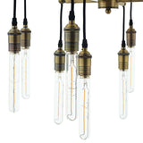 Industrial Antique Brass Resolve Pendant Chandelier - Yellow - 220V - UL Listed - BUILDMYPLACE