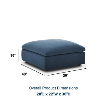 Commix Down Filled Overstuffed Ottoman - Beige Color Footstool Ottoman With Non-Marking Foot Caps