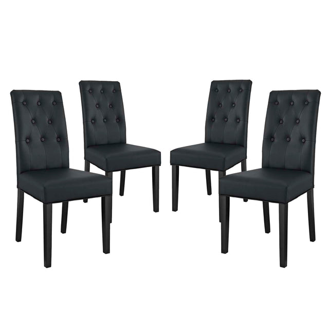 Modern Confer Vinyl Dining Side Chair - Modern Dining Chair Set - BUILDMYPLACE