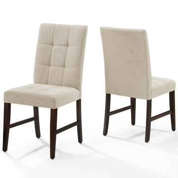 Promulgate Biscuit Tufted Upholstered Dining Chair Set of 2