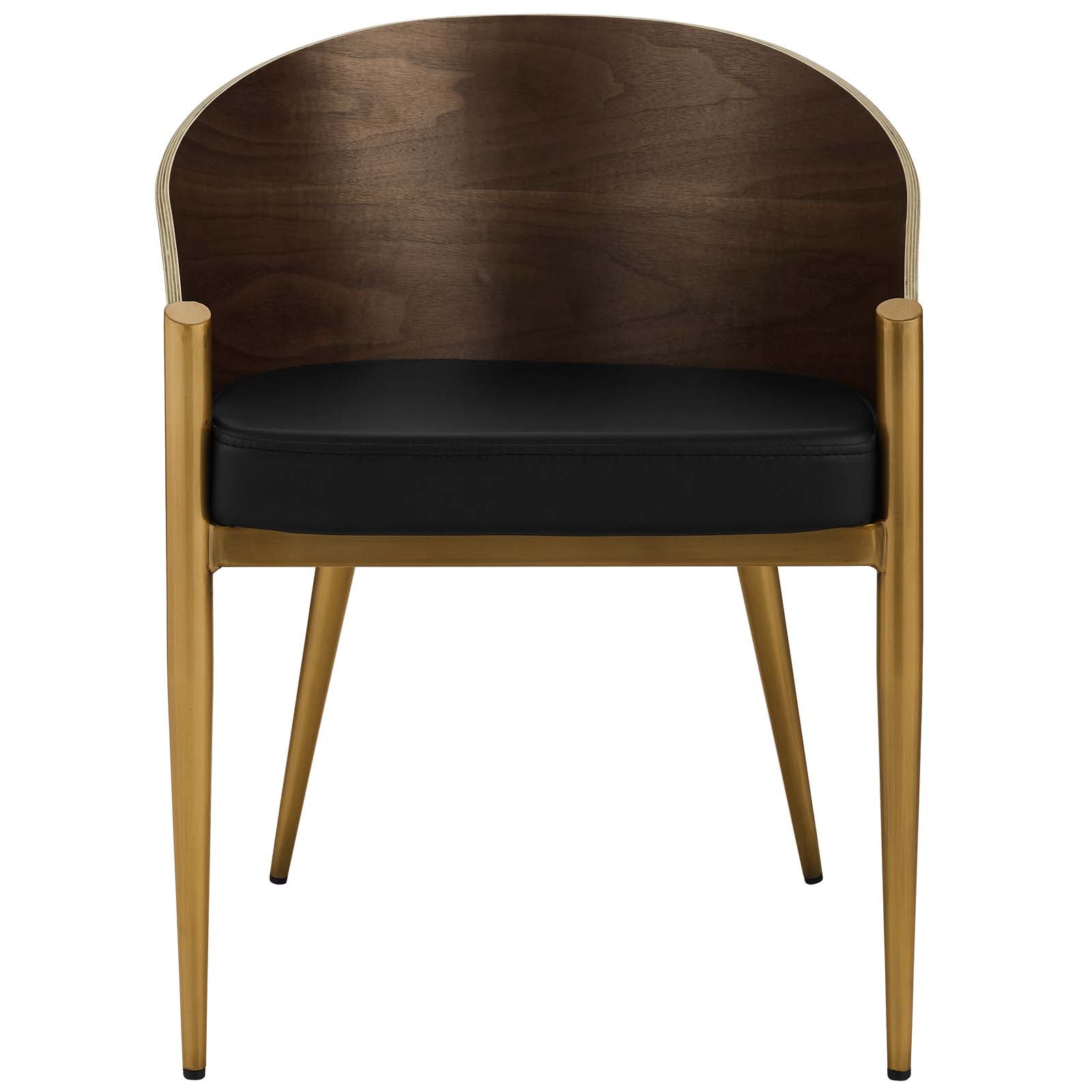 Contemporary Modern Copper Dining Room Chair  - Club Chair In Walnut